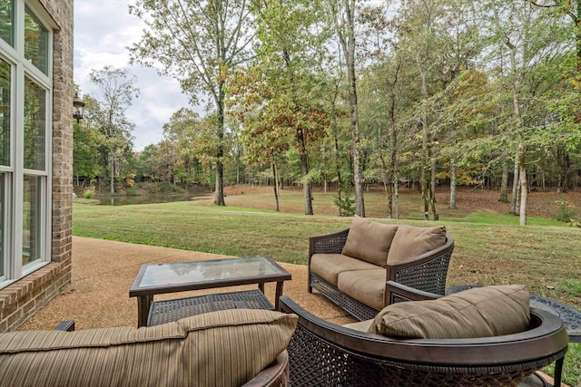 view of patio / terrace with an outdoor living space