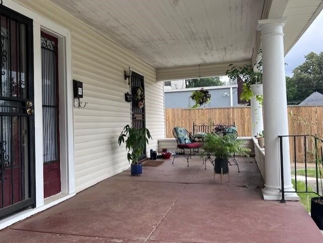 view of patio with a porch