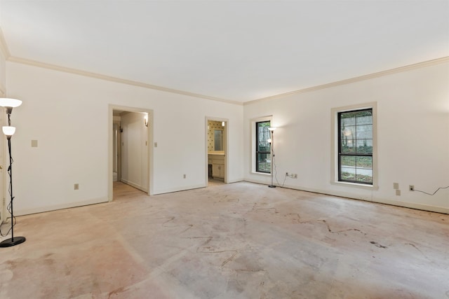 spare room featuring ornamental molding