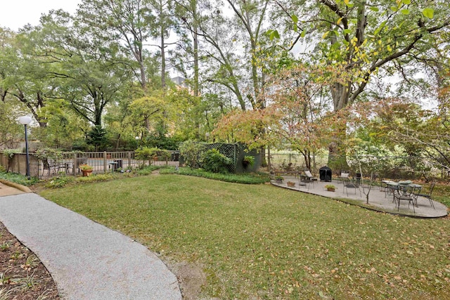 view of yard featuring a patio area