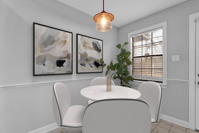 view of tiled dining room