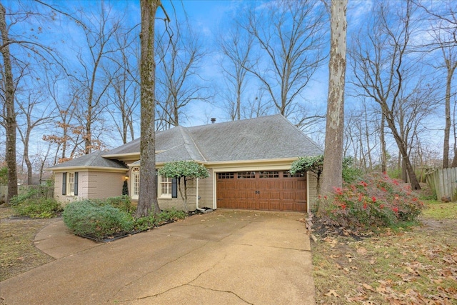 view of front of home with a garage