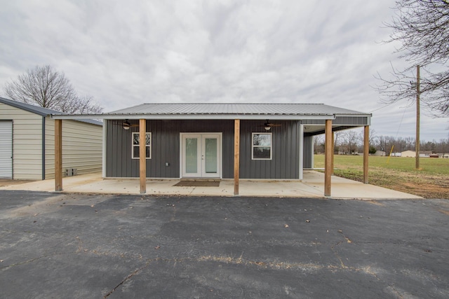 view of front of home with french doors