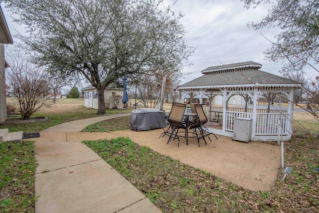 view of yard featuring a gazebo