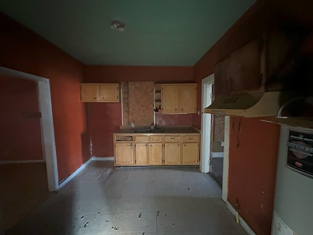 kitchen featuring light brown cabinetry and sink