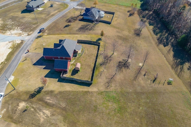 aerial view featuring a rural view