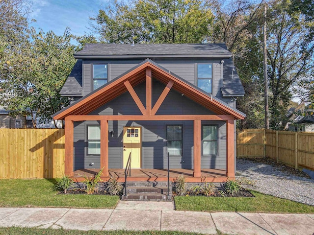 bungalow-style home with covered porch