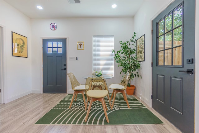 foyer featuring light wood-type flooring