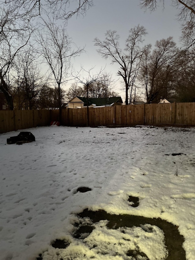 view of snowy yard