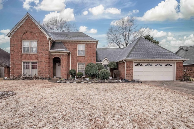 view of front property with a garage