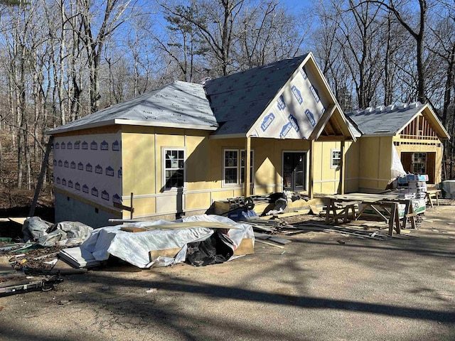 view of front of home with solar panels