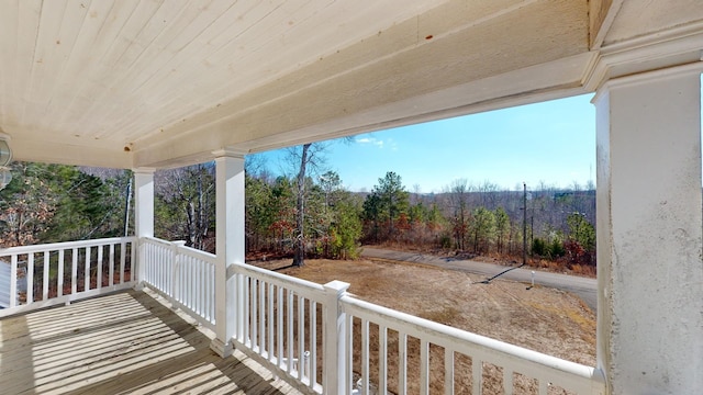 wooden deck with a porch