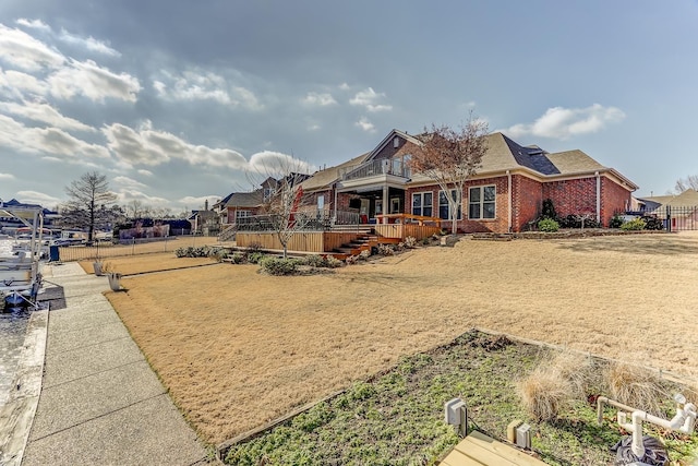 view of front of house featuring a wooden deck