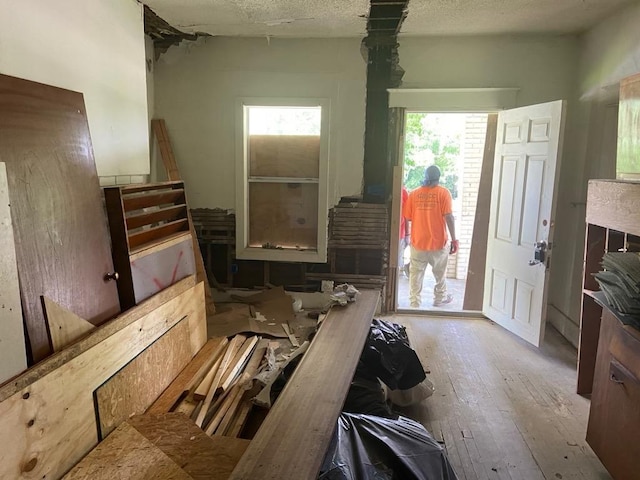 misc room with light hardwood / wood-style floors