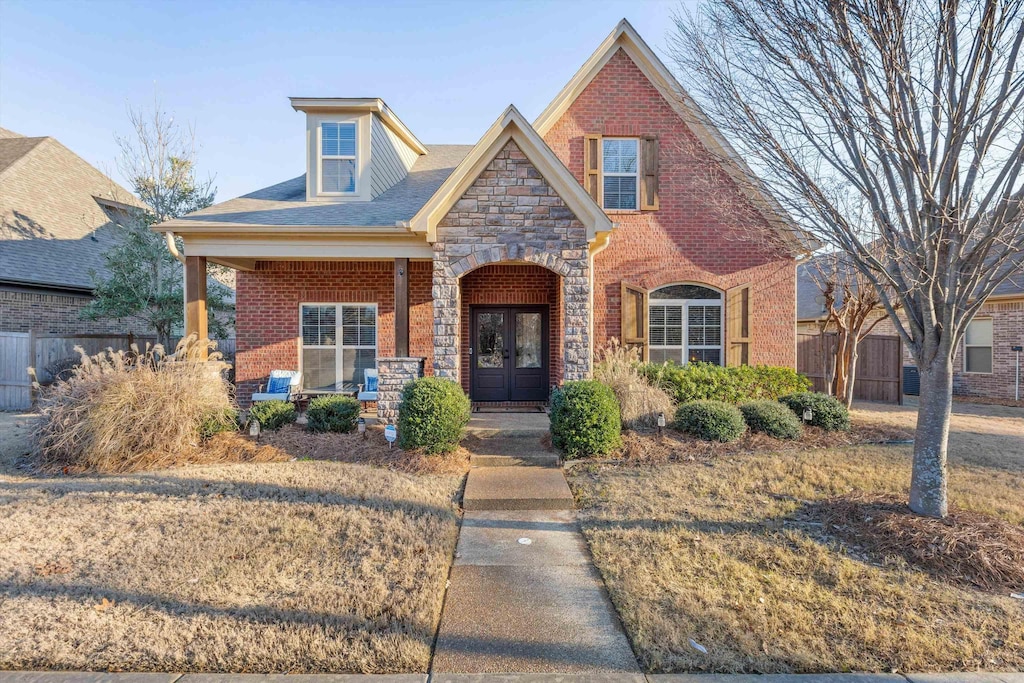 view of front of property with french doors