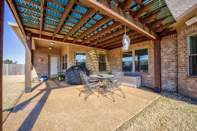 view of patio featuring grilling area