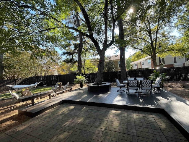 view of patio / terrace featuring a wooden deck