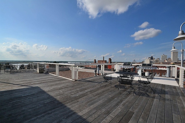 deck featuring grilling area