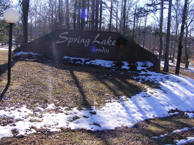 view of community sign