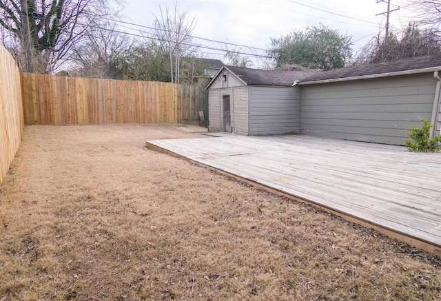 view of yard featuring a wooden deck