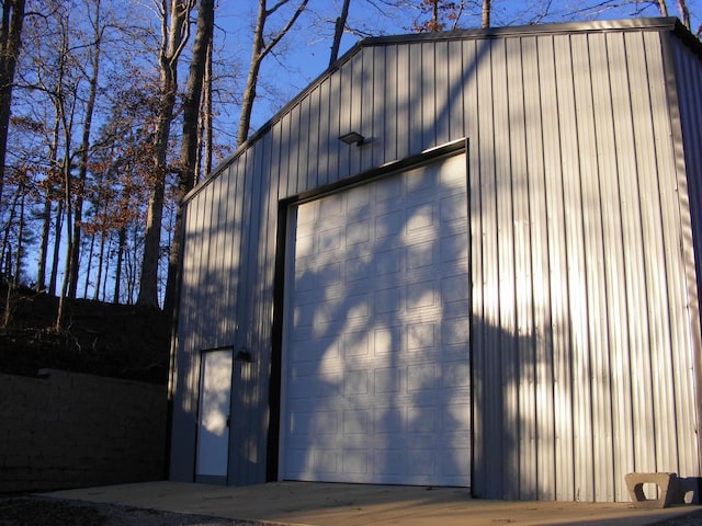 view of garage