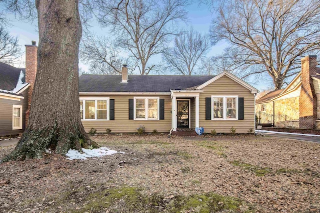 view of single story home