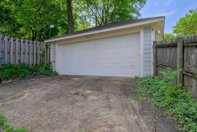 view of garage