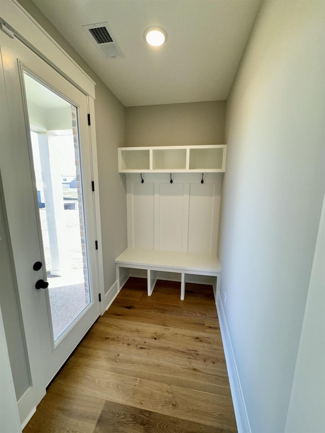 mudroom featuring light hardwood / wood-style floors