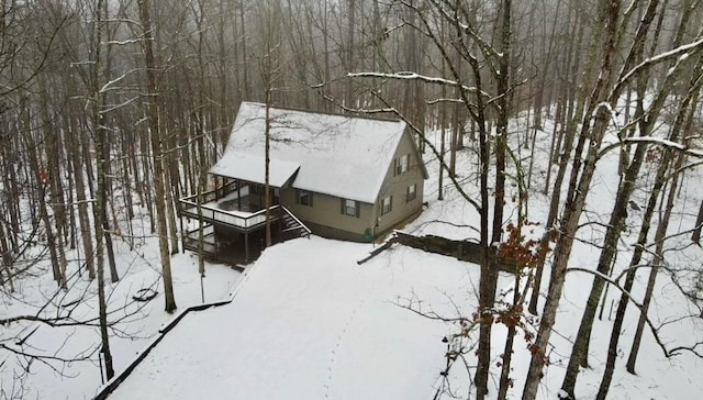 view of snowy aerial view