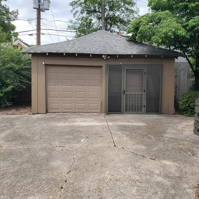 view of garage