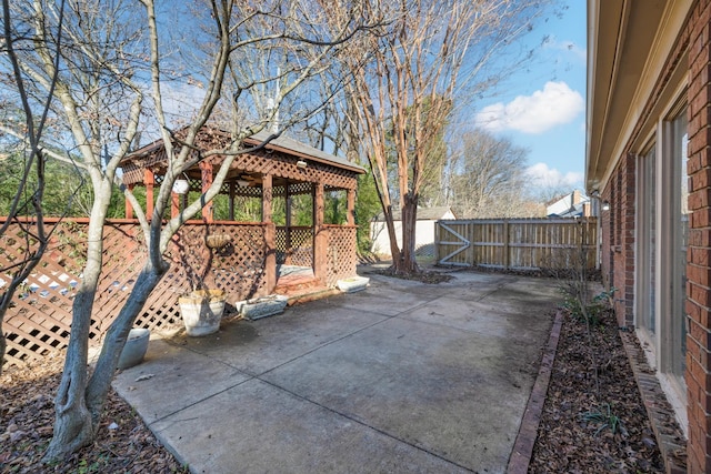 view of patio / terrace featuring a gazebo