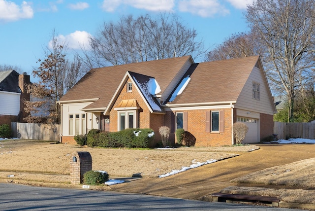 view of front of home with a garage