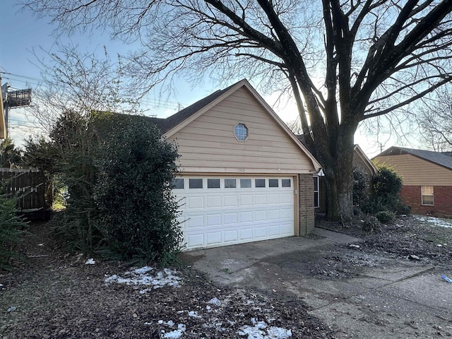 view of garage