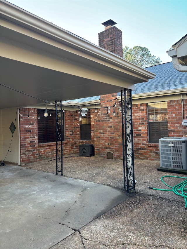 view of patio featuring central AC