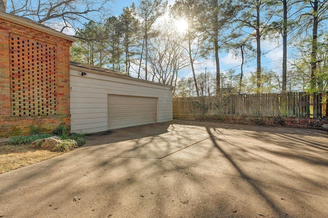 view of garage