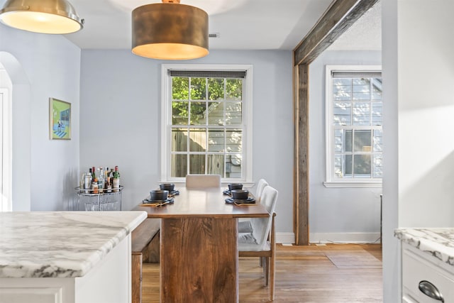 interior space with light wood-type flooring