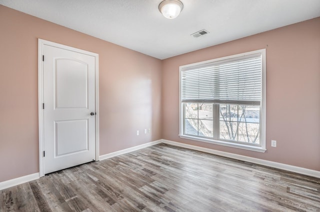 empty room featuring light wood-type flooring