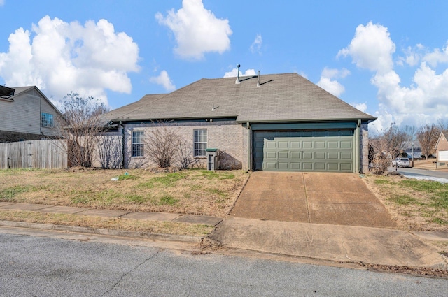 ranch-style home with a garage