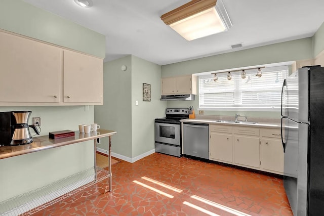 kitchen featuring sink and appliances with stainless steel finishes