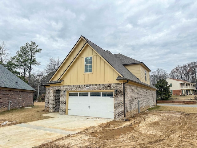 view of home's exterior with a garage