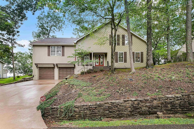 view of front of home with a garage