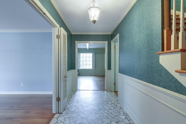 corridor with ornamental molding