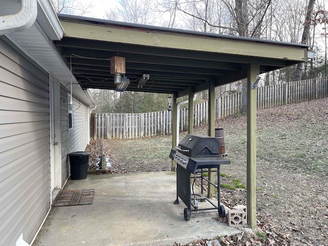 view of patio / terrace featuring a grill