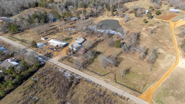 drone / aerial view with a rural view