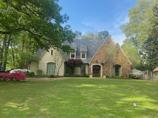 view of front facade featuring a front lawn