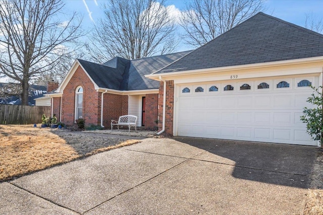 view of front facade with a garage