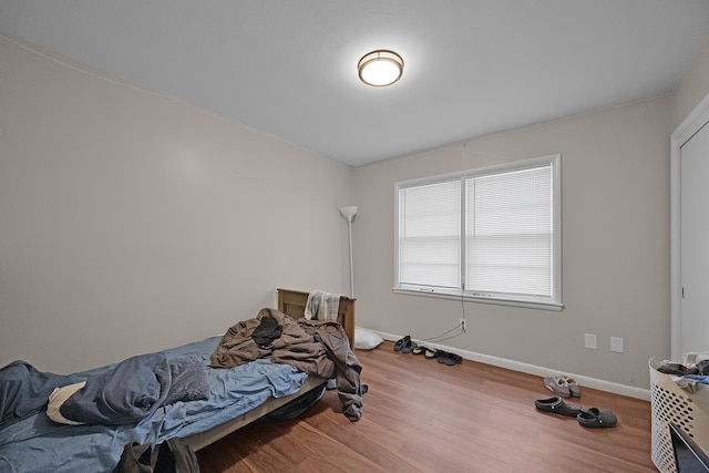 bedroom featuring wood-type flooring