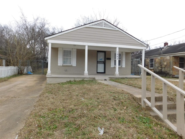 bungalow-style home featuring covered porch