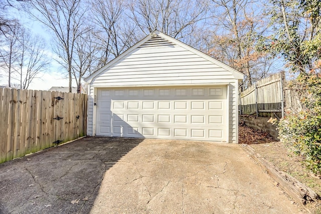 view of garage