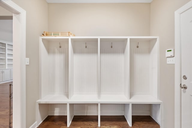 mudroom featuring wood-type flooring